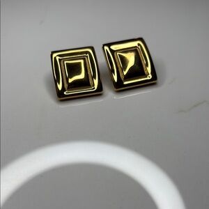 Gold Square Earrings